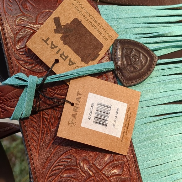 NWT Ariat Purse Claire Western Fringe Concealed Carry Brown Leather A770… - Picture 10 of 16
